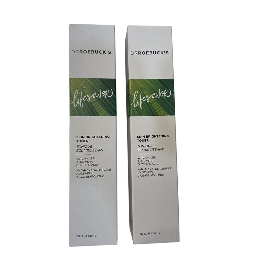 NEW 2-Pack Dr Roebuck's Lifesaver Skin Brightening Toner 100mL 3.38 fl.oz